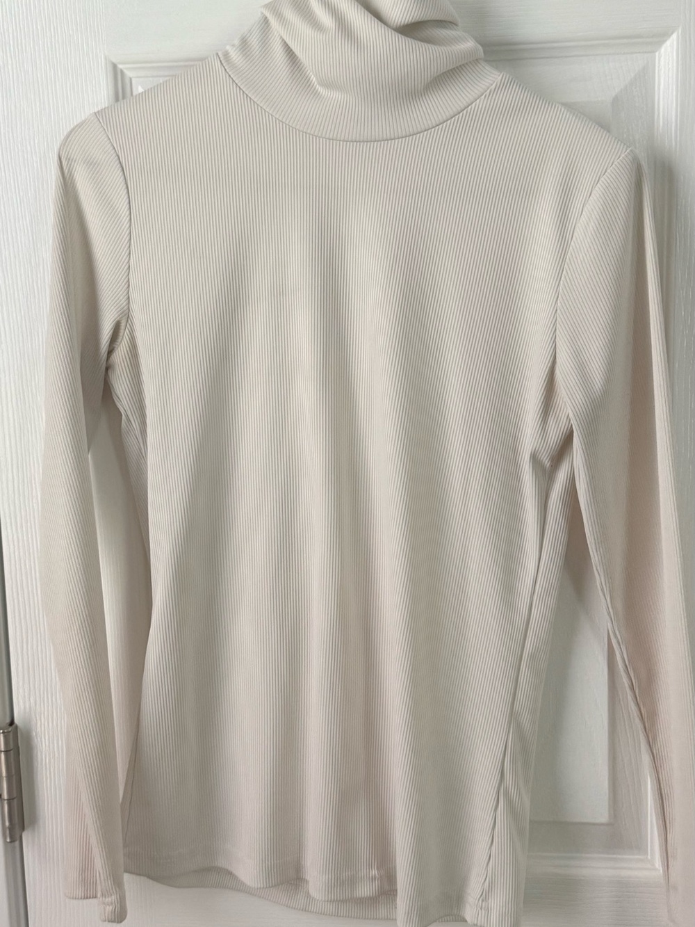 SHEIN Cream Ribbed Turtleneck Long-Sleeve Top                   Buy two get two